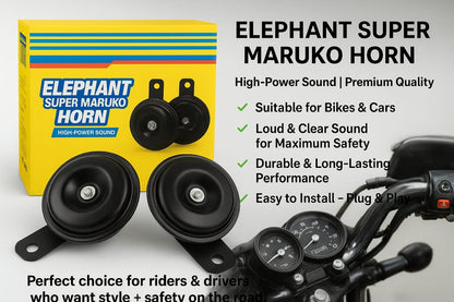 High Sound Elephant Horn for Cars &amp; Bikes Super Loud 12V - CheckNpays