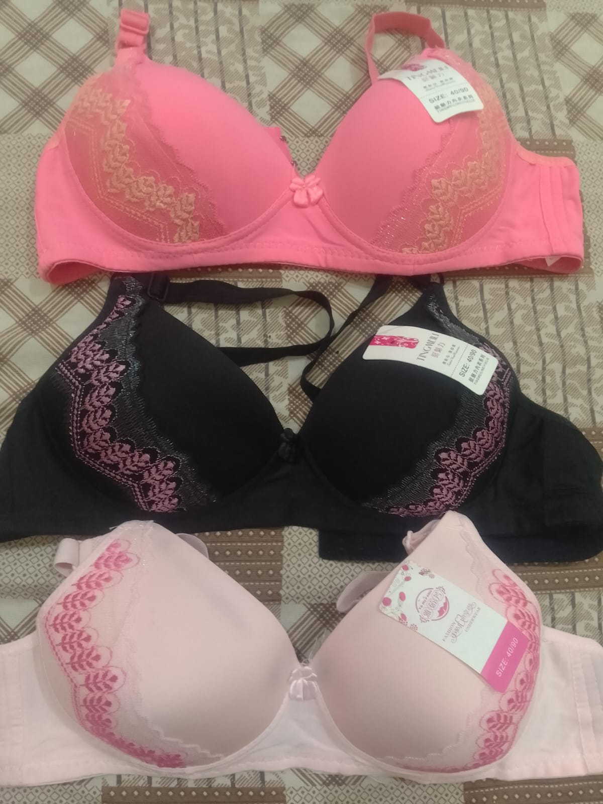 Silk Embroidered Padded Bra for Women Luxury Undergarment with Soft Silk - CheckNpays