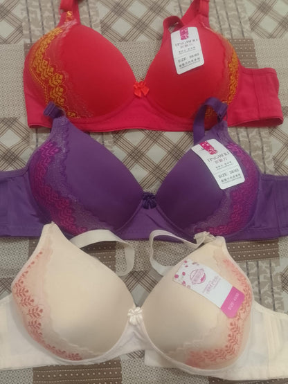 Silk Embroidered Padded Bra for Women Luxury Undergarment with Soft Silk - CheckNpays