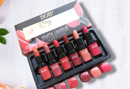 Pack of 6 Bob Super Stay Matte Lipstick Set | Best Quality