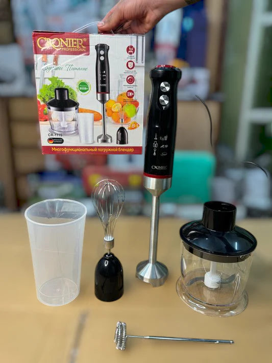 CRONIER Professional 4-in-1 Hand Blender Set | Chopper, Blender, Coffee &amp; Egg