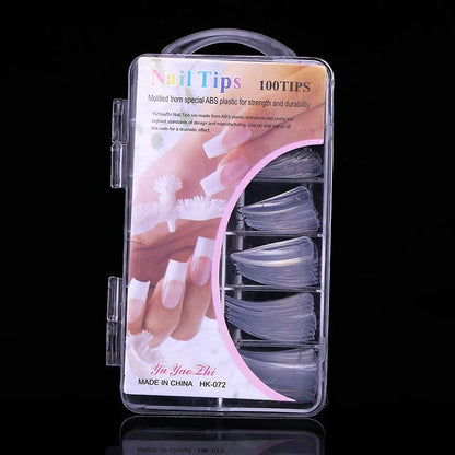 Nail Tips 100 Pcs / Transparent &amp; Natural Color Artificial Nails |