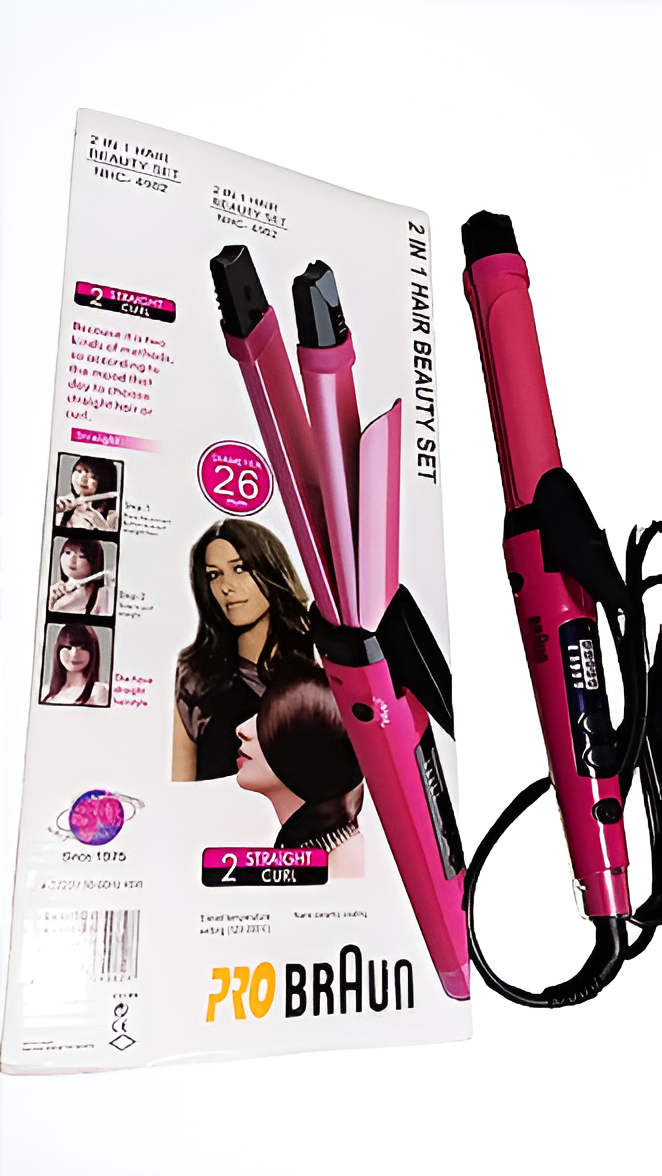 Hair Straightener| 2 in 1...Hair straightener and curler.