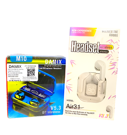 Deal pack of 2 - M10 Bluetooth Earbuds Damix &amp; Air 31