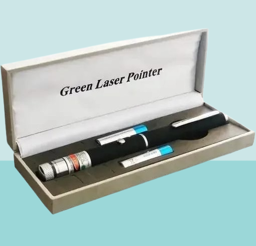 Green Multipurpose Laser Pointer Pen with Adjustable Antenna Cap for Pattern Projection