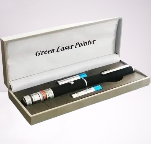 Green Multipurpose Laser Pointer Pen with Adjustable Antenna Cap for Pattern Projection