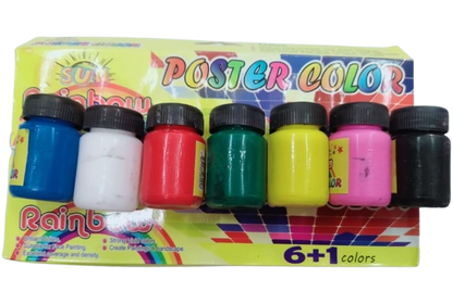 Poster Colours 6+1 Pack with Free Brush Multi-Purpose Watercolor Set for - CheckNpays