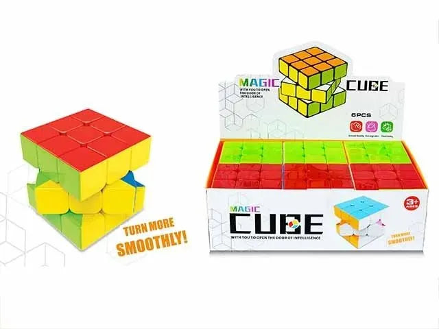 Colorful 3D Magic Cube Puzzle Toy for Kids Brain-Boosting Educational Plastic