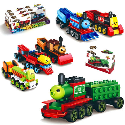 Pack Of 01 - Cartoon Train DIY Building Block Toy | Cartoon