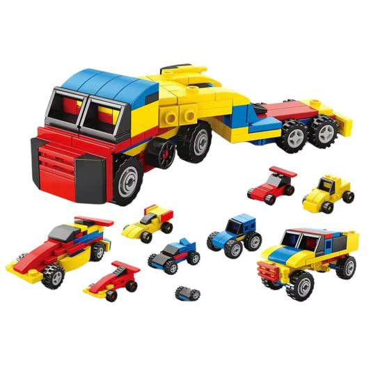 6 in 1 Transport truck Building Blocks Toy For Kids Racing Car