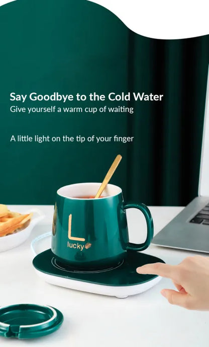 Electric Heated Coffee Mug with Temperature Controlled Pad (random color)