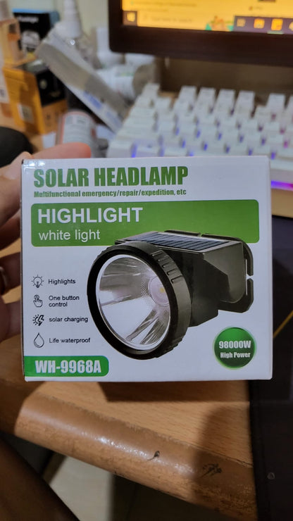 Solar Headlamp WH-9968A Ultra-Bright, Rechargeable &amp; Eco-Friendly for Outdoor Adventures!