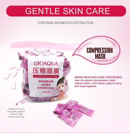 Pack of 50 BIOAQUA Compressed Facial Tablet Face Sheet | 50 Pcs
