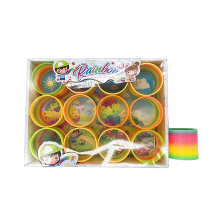 3 In 1 Rainbow Vibrant Circle Spring Set - Rainbow Ring Toy