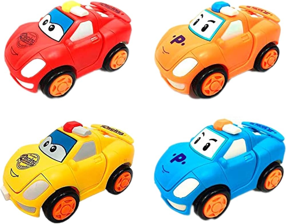 1 Pc - Pull Back Robot Car Toy - Push &amp; Go