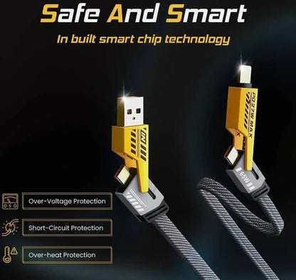 4-in-1 Multi USB Charging Cable USB-C to USB-C, USB-C to Lightning,