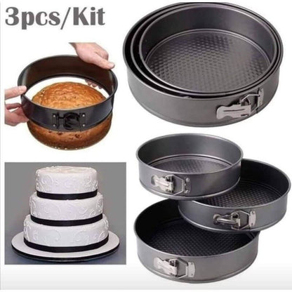 Set of 3 Nonstick Round Shape Cake Mould Cake Pan for Baking
