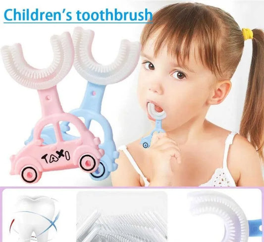 Silicon Toothbrush taxi design Portable Hand-Held Shaped Infant Soft Bristle 360