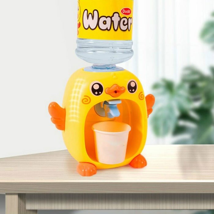 Mini Cute Simulation Duck Water Dispenser Set Toy Educational Playhouse Drinking