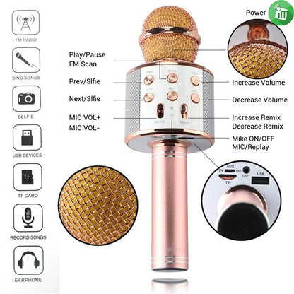 Bluetooth Microphone Karaoke Wireless Microphone Professional Speaker Handheld Microfone Player Singing Recorde