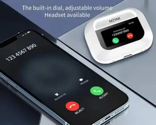 Airpods Pro With Digital Display – Anc And Transparency | Touch Volume Control  Digital Screen  Smooth Display Games | (color White) - White