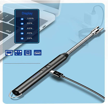 Arc Lighter With Usb Charging,flameless Windproof,led Battery Display,safety Switch,rotate 360 Degrees,for Arom