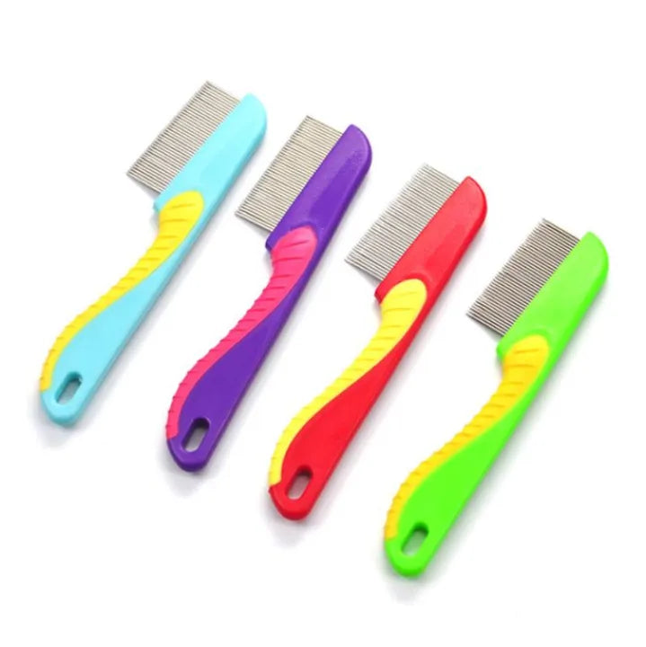 (pack of 3) 100% Stainless Steel Needles Manual Anti Lice Comb Metal