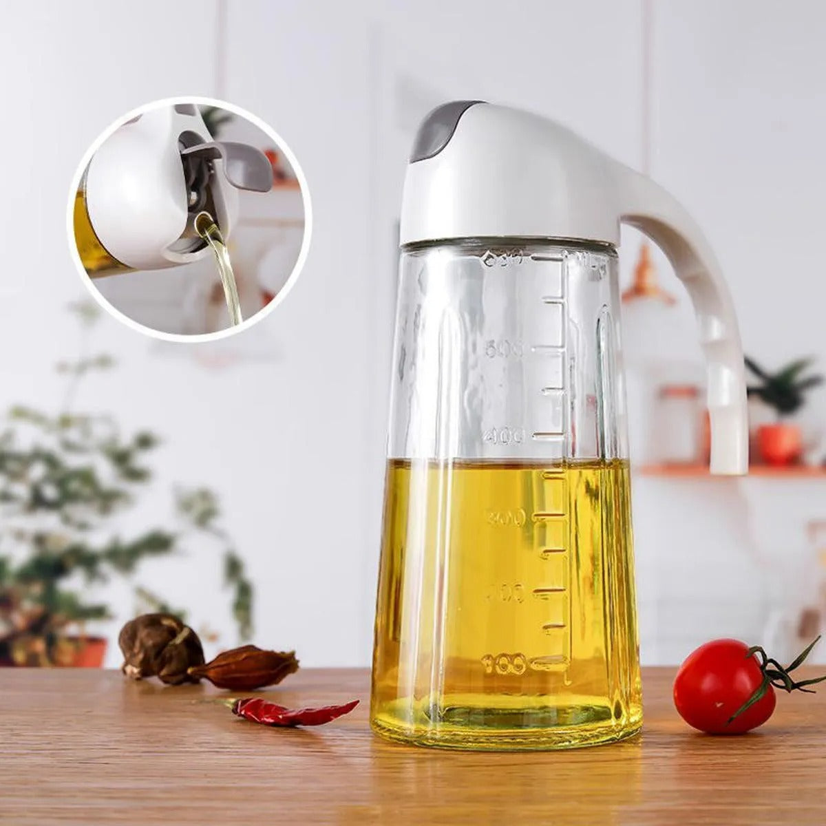 Glass Oil Bottle &amp; Dispenser Jug Dual-purpose Oil Dispenser For Pouring And