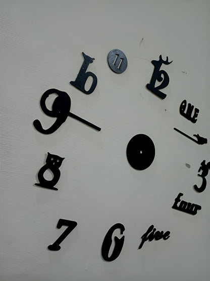 Decorative 3D Clock / DIY Clock Creative 3D Wooden wall clock for