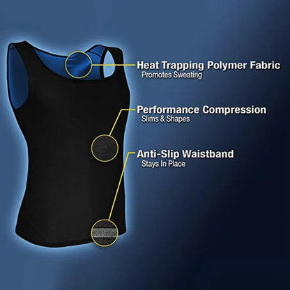 Men Sweat Shaper Polymer Vest- Instantly Shapes And Slims
