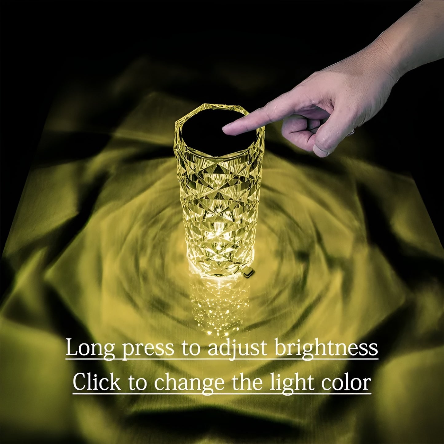 16 Colors Diamond Rose Crystal Lamp Bedside Acrylic Table Lamp |