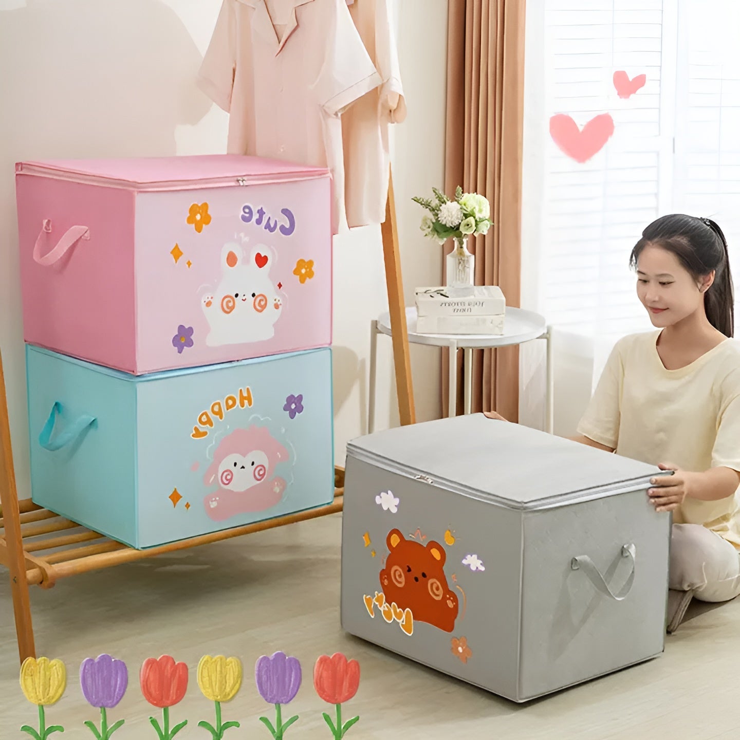 Lucky Teddy Bear Storage Bag - Clothes &amp; Toy Organizer | Cartoon