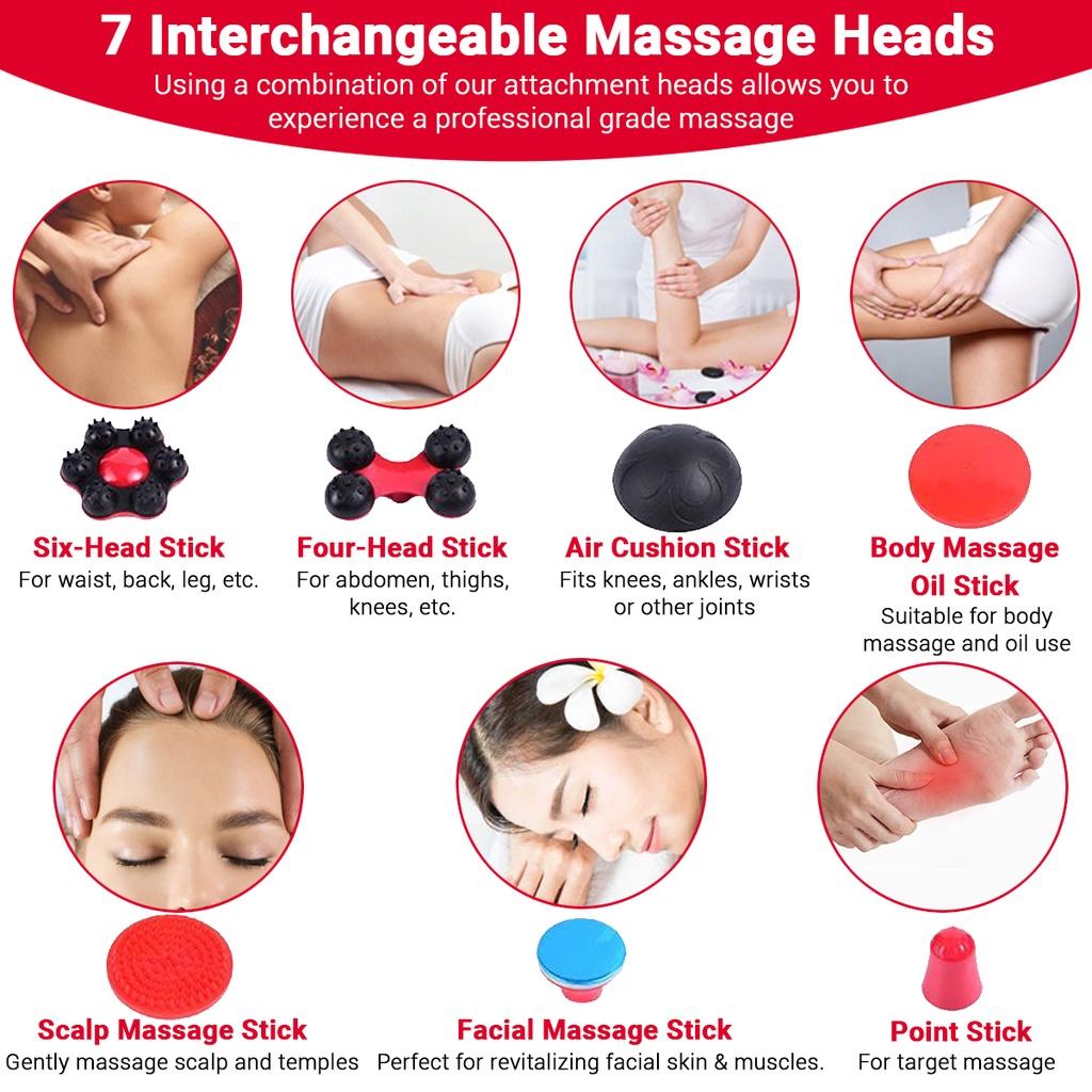 Blue idea Rechargeable Cordless Massager with different heads | Deep Massager for
