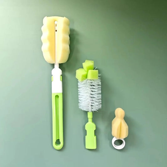 (pack of 3 )Baby Bottle and Teat Brush Set with Changeable Endings