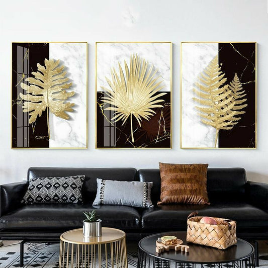 Set of 3pcs Flower metal art wall frame for home and office