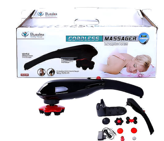 Blue idea Rechargeable Cordless Massager with different heads | Deep Massager for