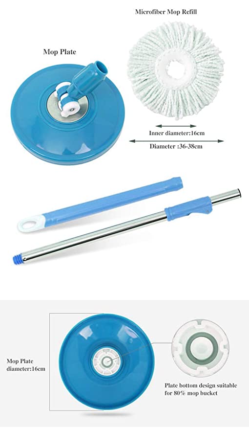 360 Degree Rotating Spin Mop - Original Replacement Parts for Home, Kitchen