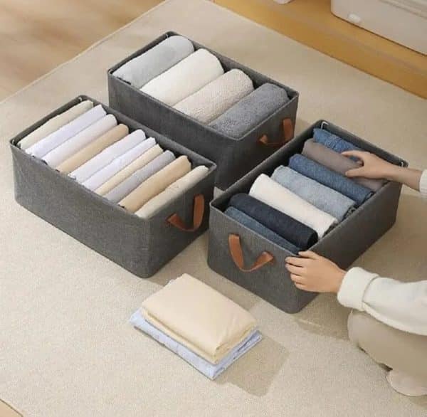 Wardrobe Clothes Organizer Storage Box Foldable Drawer 2 - Pack 9