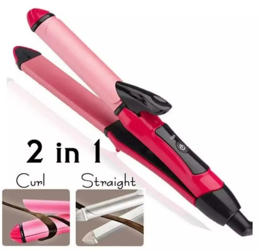 2-in-1 Nova Hair Straightener and Curler Dual-Use Styling Tool with Quick