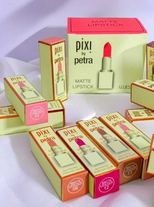 Pixi 12-Color Waterproof &amp; Long-Lasting Lipstick Set - Vibrant, Smudge-Proof Shades for