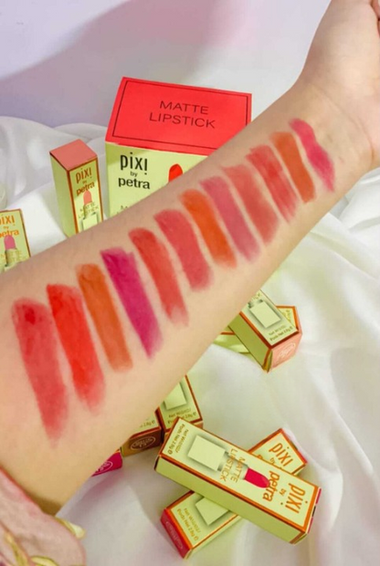 Pixi 12-Color Waterproof &amp; Long-Lasting Lipstick Set - Vibrant, Smudge-Proof Shades for