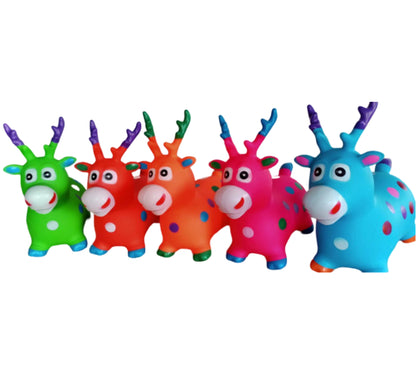 Kids Music Animal Jumbo Inflatable Air PVC Hopper Jumping Toy - Reindeer,
