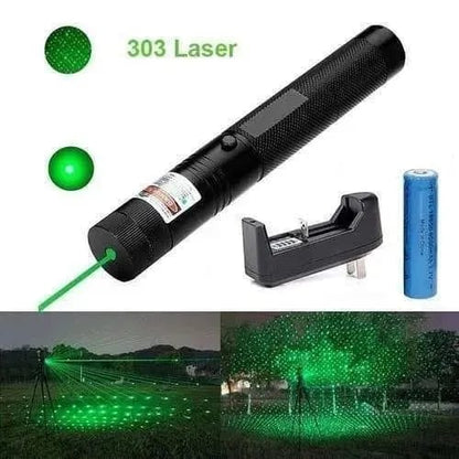 Rechargeable Powerful Green Laser Pointer Long Range 4+ KM Beam - CheckNpays