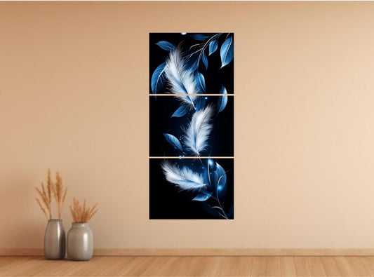 set of 3 leaf art wooden frames for wall decoration / sticky