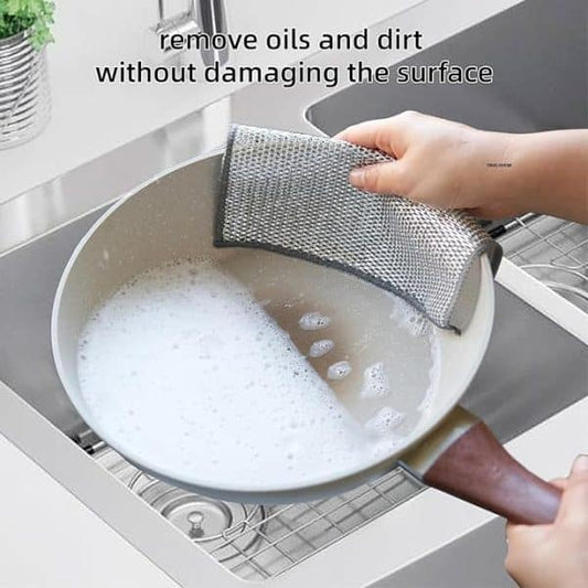 Dish Washing Cleaning Cloth | Wire Dish Washing Rugs For Kitchen Dishes - pack of 4
