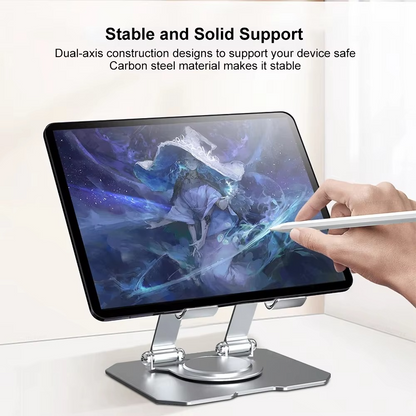 360° Rotating Metal Tablet &amp; Mobile - Adjustable, Foldable, and Portable Desk
