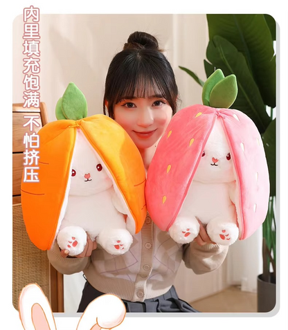 Rabbit New Creative Strawberry Rabbit Plush Soft Doll Hug Pillow | Best