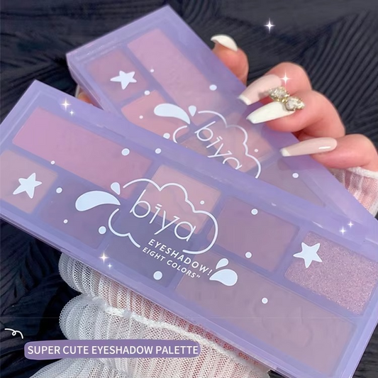 08 Colors Biya Star Flash Eight-Color Eye Shadow Palette Matte Pearl Light