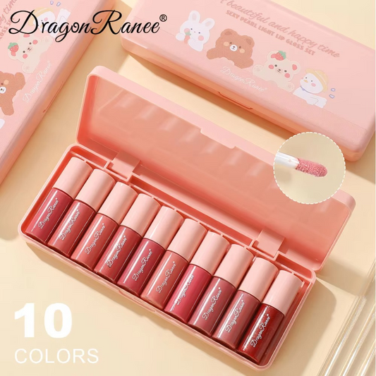 Dragon Ranee - 10 Mini Cartoon Mirror Lip Gloss Set | Best