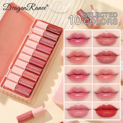 Dragon Ranee - 10 Mini Cartoon Mirror Lip Gloss Set | Best